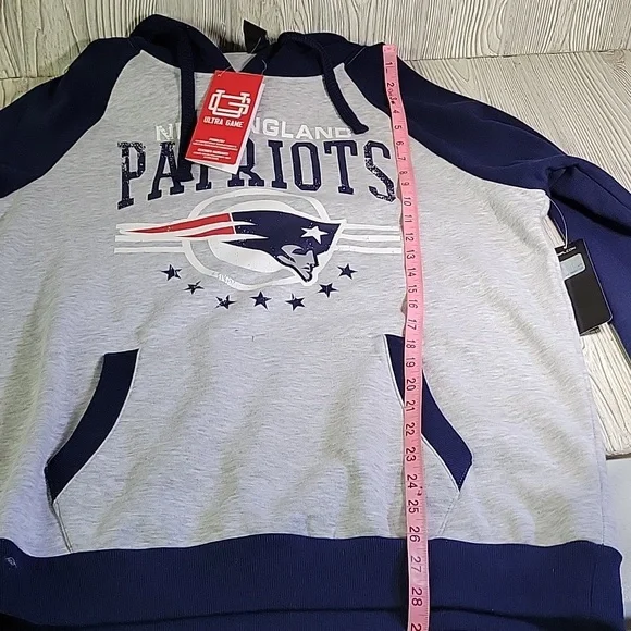 NFL Team Apparel New England Patriots Gray and Blue Hoodie Size Large NWT - Picture 11 of 14